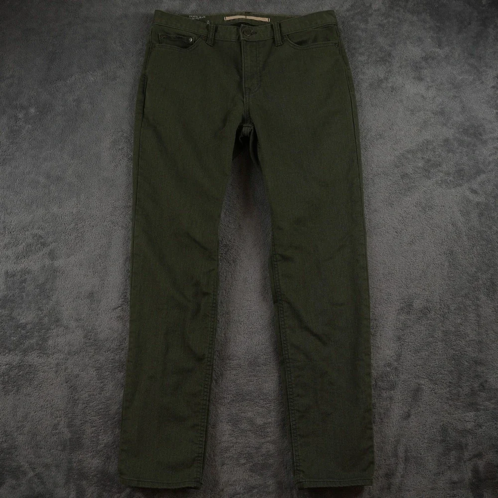 Banana Republic Travel Jean Mens 32x29 Aspen Olive Heather Slim‎ Fit Stretch